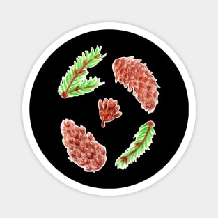 Woodland Pine Cones Magnet